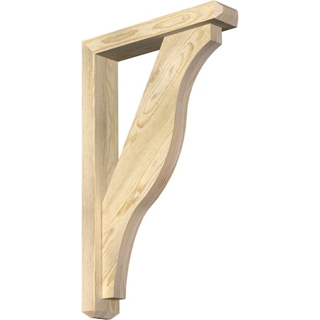 Funston Craftsman Rough Sawn Bracket W/ Offset Brace, Douglas Fir, 4W X 20D X 32H